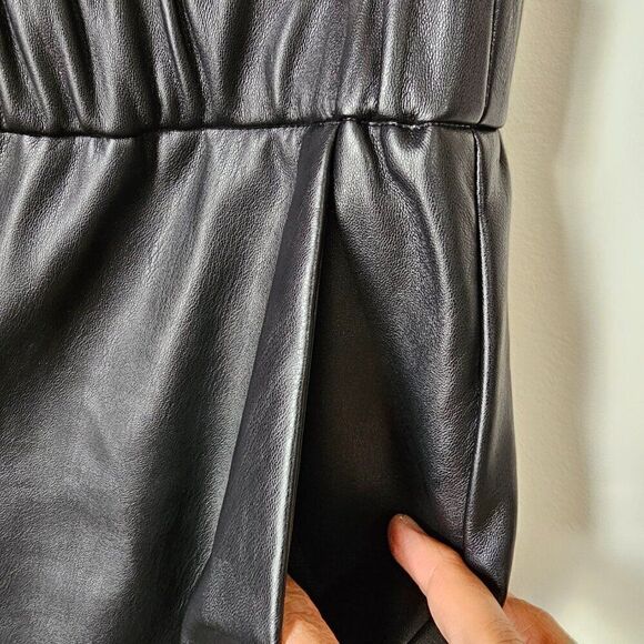 EUC A NEW DAY BLACK FAUX LEATHER TAPERED PANTS STRETCH WAIST SIZE M - Picture 8 of 14